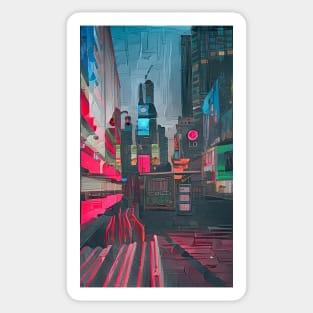 Cyberpunk style future city Sticker